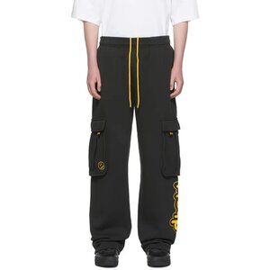 NWT Drew House Black Cartoon Cargo Sweatpants, Large